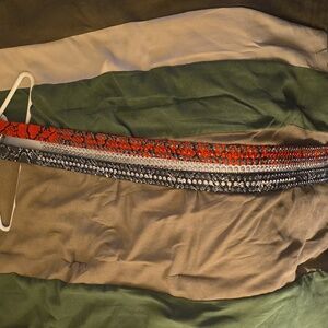 Stylish Belt Set with Rhinestones and Snakeskin Pattern